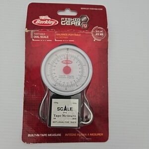 Berkley Dial Scale 50 Lb pound Portable Fishing Scale With 39" Tape Measure New